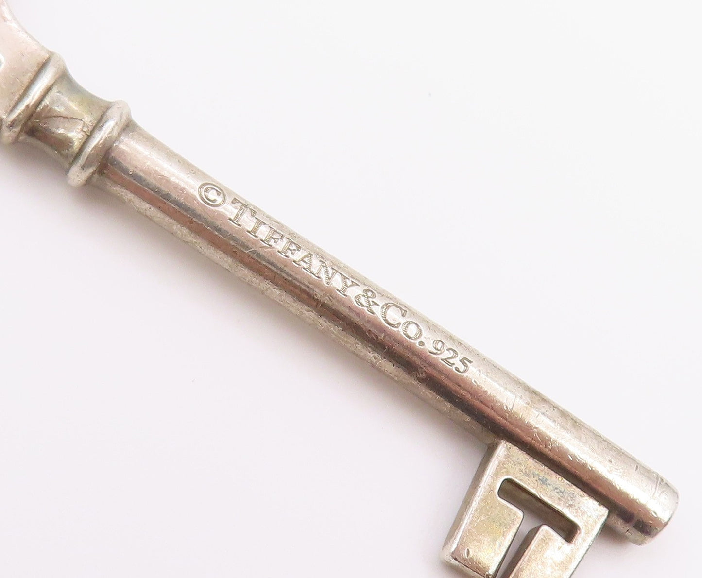 925 Sterling Silver Vintage Pendant TIFFANY & CO Classic Skeleton Key  PT26448