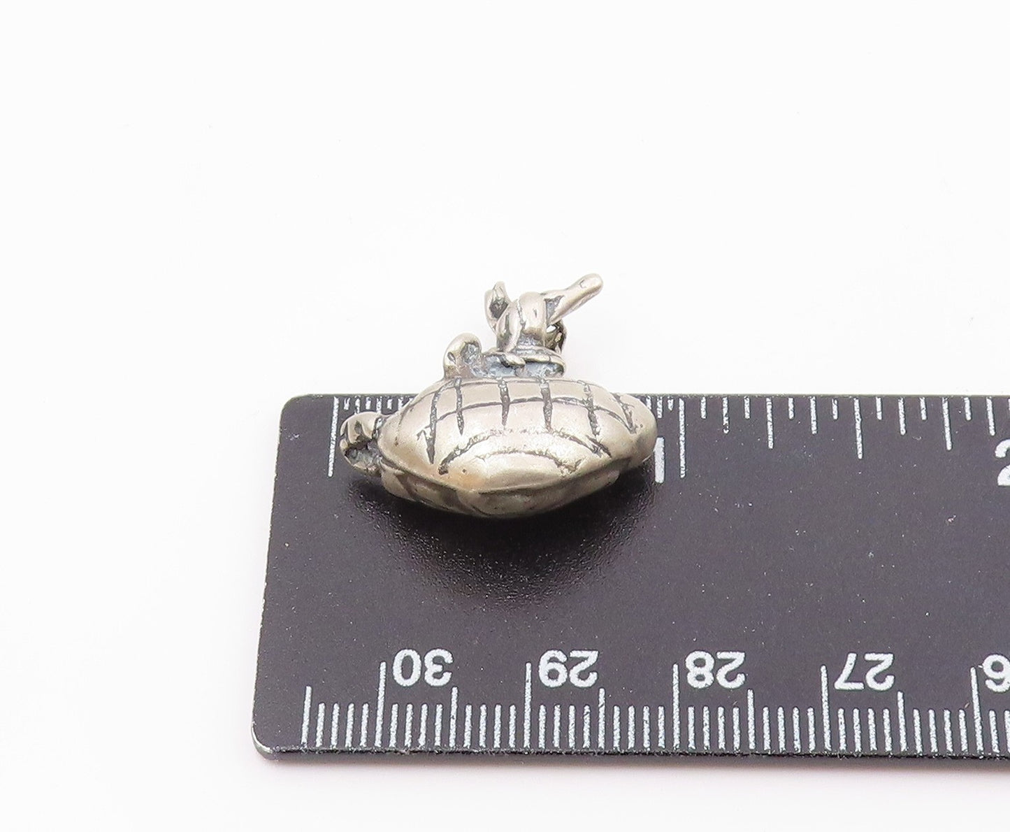 925 Sterling Silver  Vintage Square Pattern Sack Pendant  PT19997