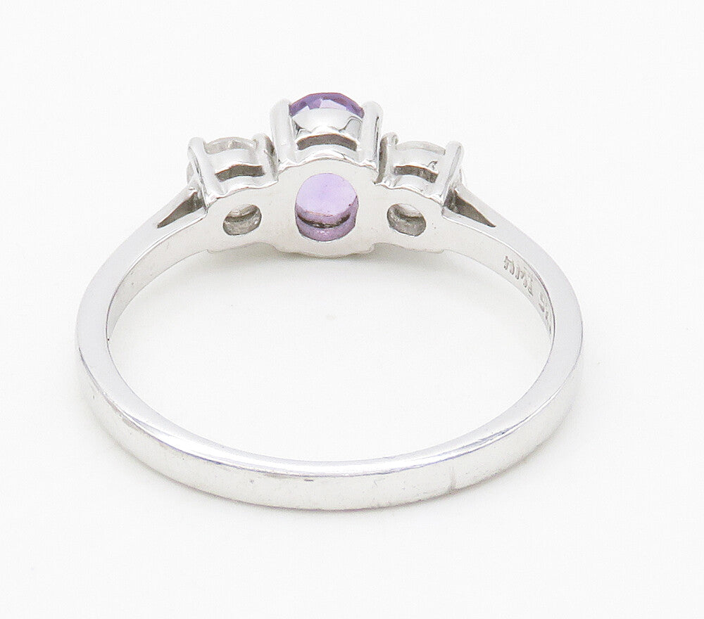 925 Sterling Silver  Prong Set Amethyst & Topaz Shiny Band Ring Sz 10  RG15818