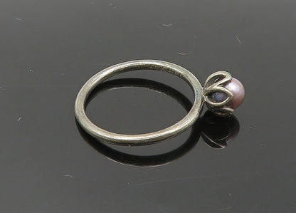 PANDORA 925 Silver  Vintage Blue Pearl Dark Tone Band Ring Sz 9  RG20889