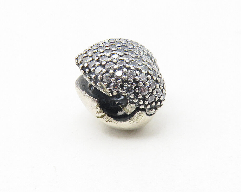 PANDORA 925 Silver  Vintage Cubic Zirconia Love Heart Slide Pendant  PT8863