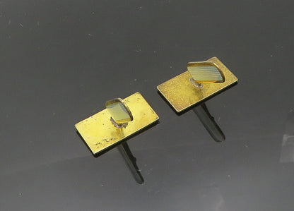 HROAR PRYDZ NORWAY 925 Silver  Vintage Enamel Rectangular Cufflinks  TR2781