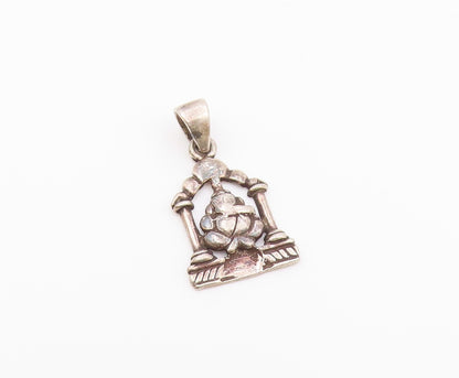 925 Sterling Silver  Vintage Figure Sitting Between Pedestal Pendant  PT21884