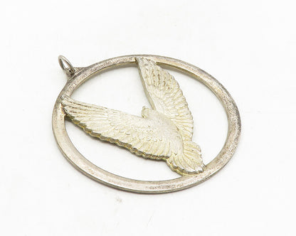 1975 WALLACE 925 Sterling Silver  Vintage Peace On Earth Dove Pendant  PT7771