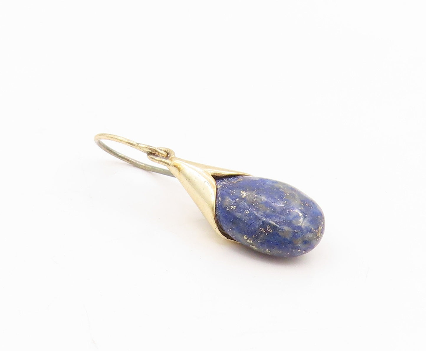 925 Sterling Silver Vintage Earrings Gold Plated Lapis Lazuli Teardrop  EG13967