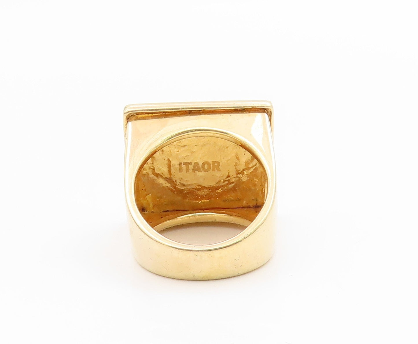 925 Sterling Silver Vintage Ring Gold Plated ITAOR Geometric Band Sz 10 RG34643