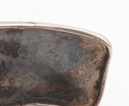 925 Sterling Silver Vintage Bracelet Two Tone Bold Hammered Wavy Cuff  BT11818