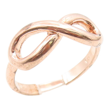 925 Sterling Silver Vintage Ring Gold Plated Elegant Infinity Band Sz 8 RG35207