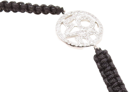 925 Sterling Silver  Cubic Zirconia Love Adjustable Friendship Bracelet  BT1075