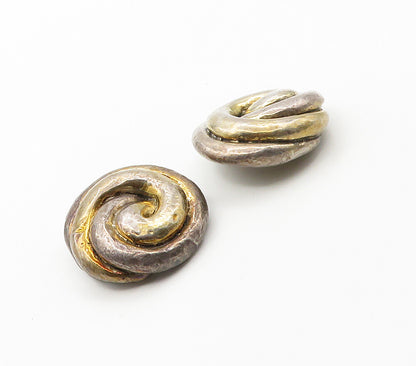 925 Sterling Silver  Vintage Hollow Spiral Non Pierce Drop Earrings  EG8075
