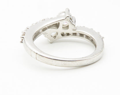 925 Sterling Silver  Sparkling Cubic Zirconia Bypass Band Ring Sz 6  RG11901