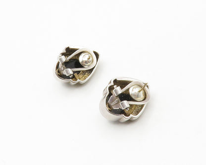 CHARLES KRYPELL 925 Silver & 14K GOLD  Vintage Black Onyx Drop Earrings EG8814