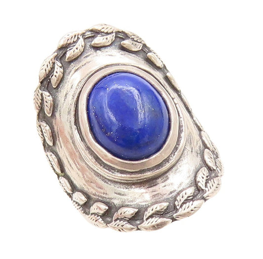 925 Sterling Silver Vintage Ring OR PAZ ISRAEL  Lapis Lazuli  Sz 7  RG31265