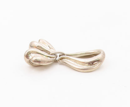 KABANA 925 Sterling Silver  Vintage Shiny Bow Tied Ribbon Pendant  PT16074