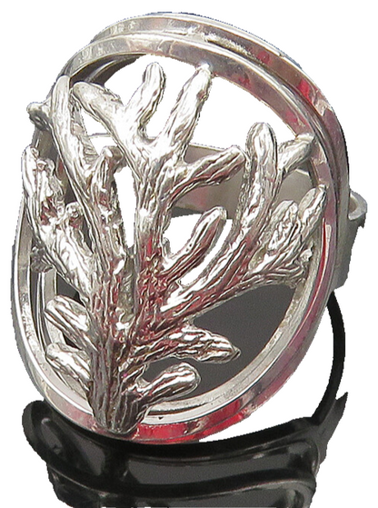 TAHARA & CO 925 Silver  Shiny Tree Branches Motif Band Ring Sz 7  RG10394
