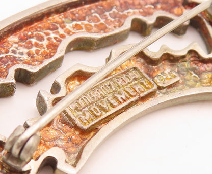 925 Sterling Silver Vintage Brooch Pin Designer Cutout Dancing Blade  BP11432