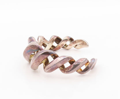 925 Sterling Silver Vintage Bracelet LONDON LINKS Double Helix Cuff  BT10825