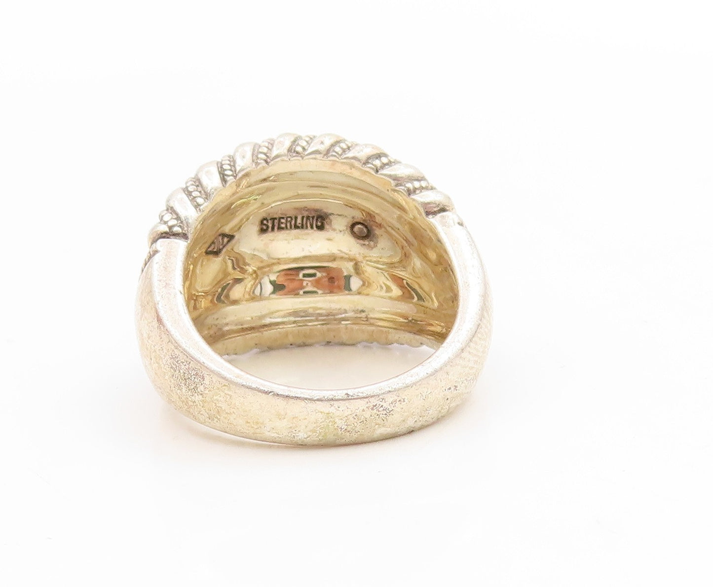 925 Sterling Silver Vintage Ring JUDITH JACK Ribbed Dome Band  Sz 7  RG34689