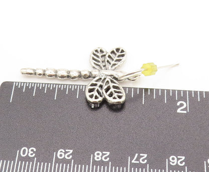 OR PAZ ISRAEL 925 Silver  Vintage Openwork Dragonfly Dangle Earrings  EG12394