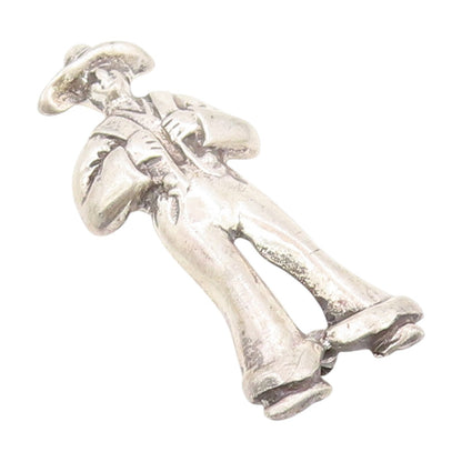 925 Sterling Silver Vintage Brooch Solid Country's Pride Farmer Pin  BP11886