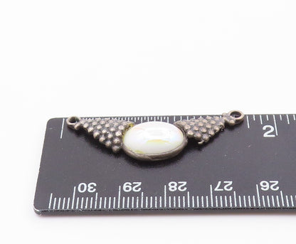 925 Silver  Vintage Oval Center With Grape Cluster Wings Pendant  PT20935