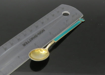 DAVID ANDERSEN NORWAY 925 Silver  Vintage Enamel Floral Espresso Spoon  TR3105