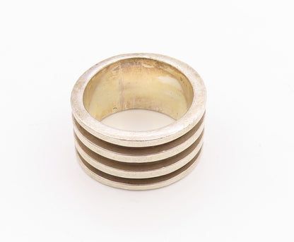 925 Sterling Silver Vintage Ring DAVID SIGAL Grooved Bands  Sz 7  RG33292