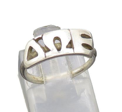 925 Sterling Silver  Vintage Delta Omega Epsilon Petite Band Ring Sz 4 RG20990