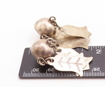 925 Sterling Silver Vintage Brooch Pin Dark Tone Cutout Christmas Bells  BP11438