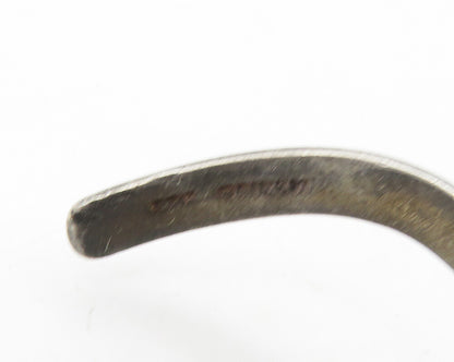 MEXICO 925 Sterling Silver  Vintage Oxidized Dolphins Cuff Bracelet  BT6986