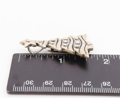 925 Sterling Silver Vintage Brooch Pin Classic Festive Christmas Tree  BP12463