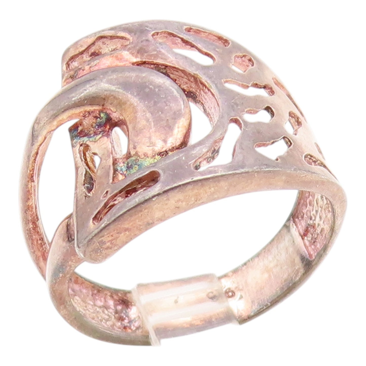 925 Sterling Silver Vintage Ring Intricate Openwork Loop Band  Sz 8.5  RG35801