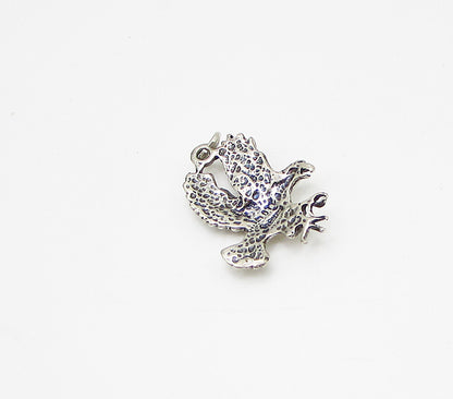 925 Sterling Silver  Vintage Flying Eagle Charm Pendant  PT2349