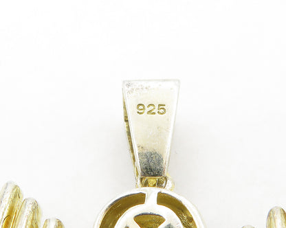 925 Sterling Silver Cubic Zirconia Encrusted Gold Plated Jesus Pendant  PT14288