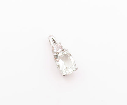 925 Silver  Vintage Sparkly Topaz & Cubic Zirconia Drop Pendant  PT20756
