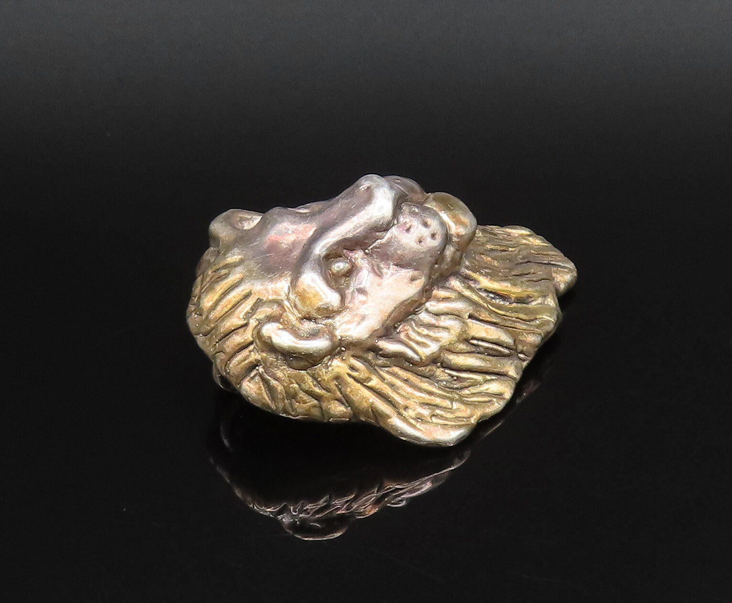 SAM PHILLIPS 925 Silver  Vintage Sculpted Lion Head Drop Pendant  PT21671
