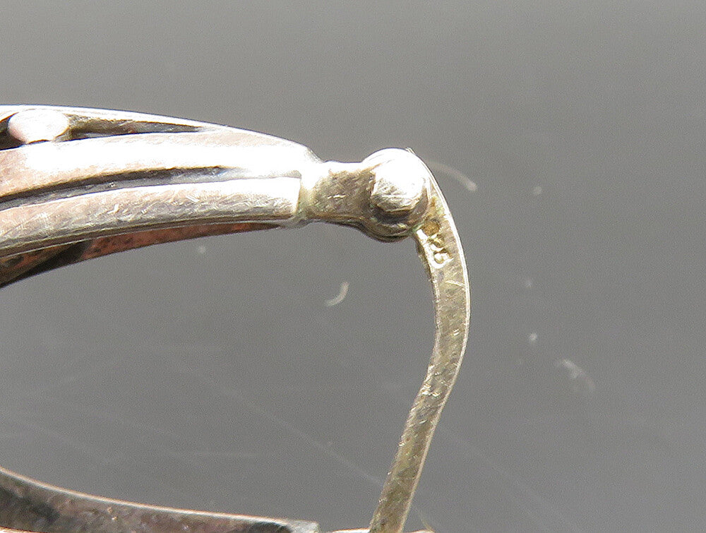 925 Sterling Silver  Vintage Scroll Design U Shape Hoop Earrings EG11532