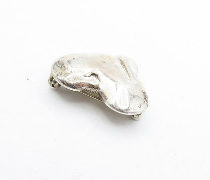 925 Sterling Silver  Vintage Shiny Smooth Love Heart Motif Brooch Pin  BP1425