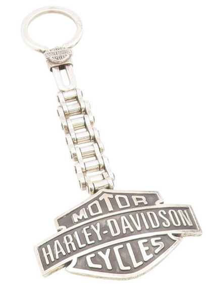 925 Sterling Silver Vintage Keychain Harley Davidson Motor Cycles Shield  TR4163