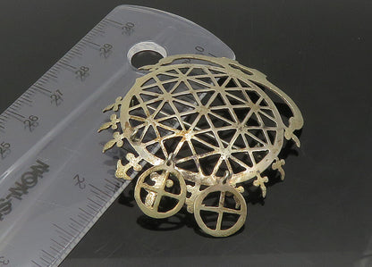 925 Sterling Silver  Vintage Cutout Design Dangling Brooch Pin  BP8672