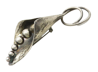 925 Sterling Silver  Vintage Handmade Flower Motif Swirl Brooch Pin  BP6510