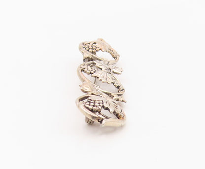 925 Sterling Silver Vintage Brooch Pin MFA Classic Grapevine & Leaf Bar  BP12563