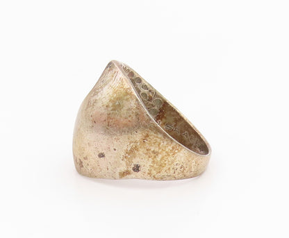 925 Sterling Silver Vintage Ring ISRAEL Modernist Wavy Wide Band  Sz 7  RG35400