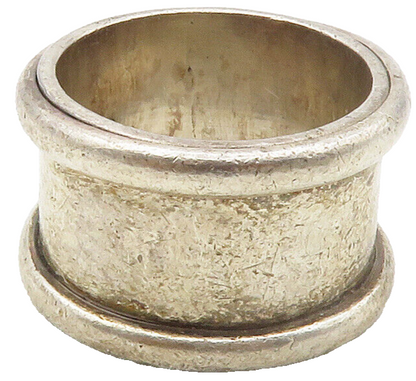 MEXICO 925 Sterling Silver  Vintage Raised Edge Smooth Band Ring Sz 10 RG15367