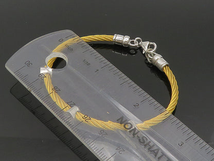 925 Silver  Vintage Genuine Diamonds Love Heart Gold Plated Bracelet  BT9346