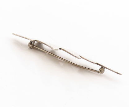 925 Sterling Silver Vintage Brooch Pin MEXICO Brutalist Cutout Thunder  BP11264