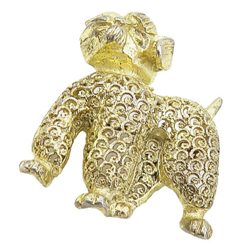 GERMANY 925 Silver  Vintage Petite Gold Plated Swirl Puppy Brooch Pin  BP3188