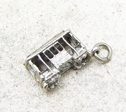 925 Sterling Silver  Vintage Train Car Charm Pendant  PT1753