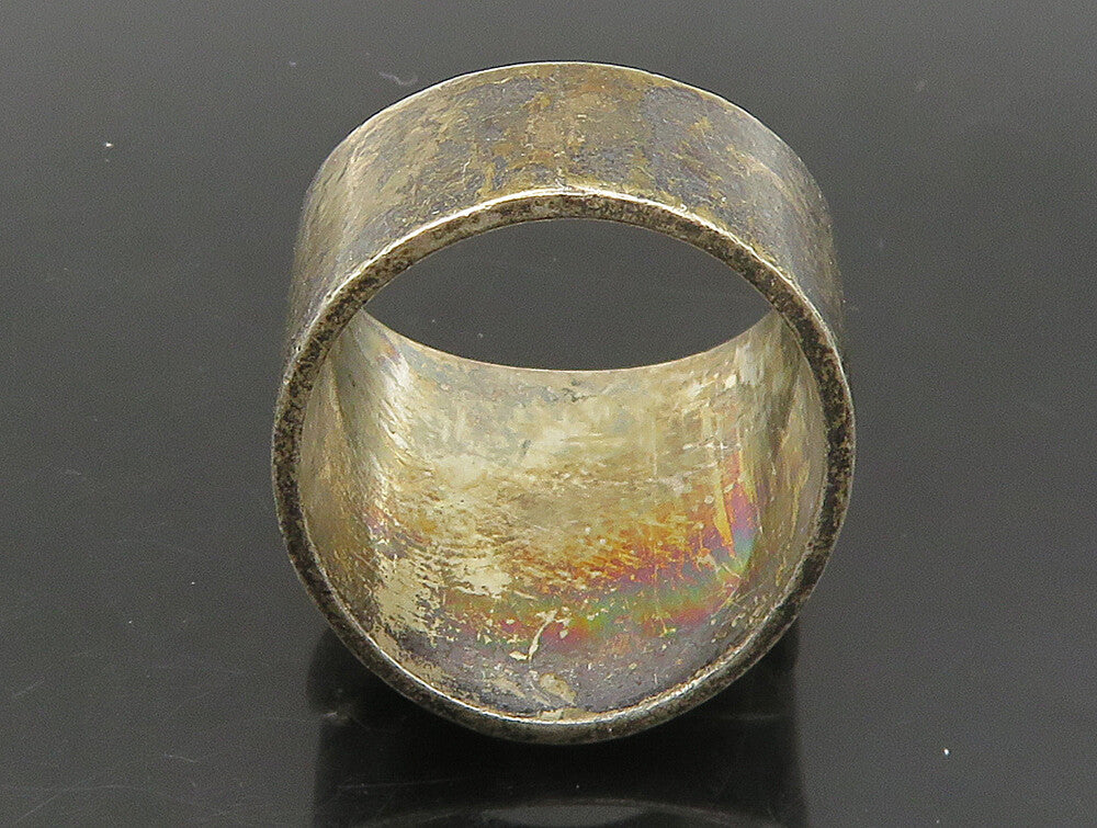 PRATA JOYERIA 925 Silver  Vintage Dark Tone Tapered Band Ring Sz 7.5  RG23879