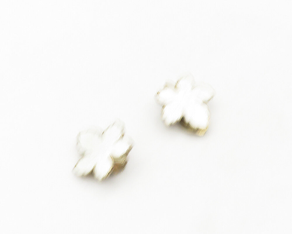 MEKA DENMARK 925 Silver  Vintage Enamel Leaf Motif Non Pierce Earrings  EG9240